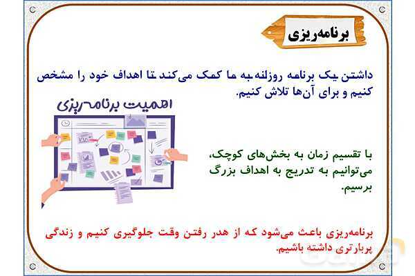 پاورپوینت مطالعات اجتماعی ششم دبستان | درس 13: برنامه‌ی روزانه‌ی متعادل- پیش نمایش