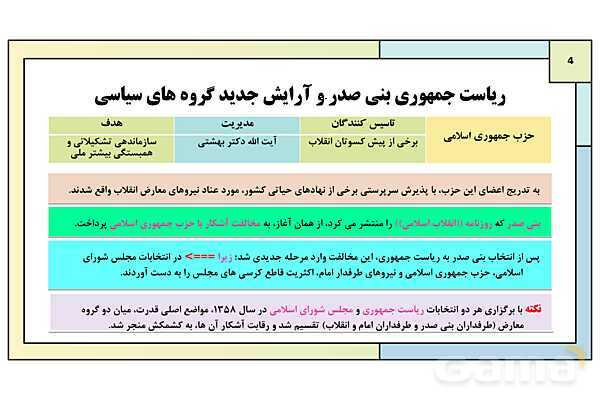 پاورپوینت درس 23: اولین دوره ریاست جمهوری | کتاب درسی تاریخ معاصر ایران- پیش نمایش