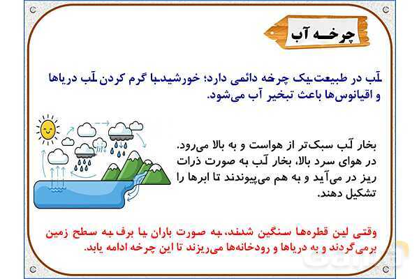 پاورپوینت علوم تجربی سوم دبستان | درس 5: آب ماده‌ی با ارزش- پیش نمایش