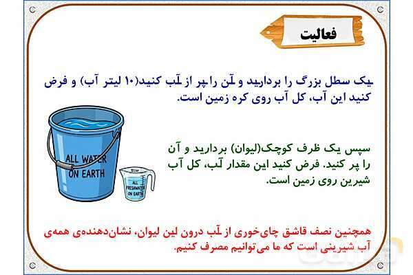 پاورپوینت علوم تجربی سوم دبستان | درس 5: آب ماده‌ی با ارزش- پیش نمایش