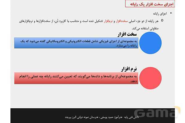 پاورپوینت پودمان 1 دانش فنی پایه رشته شبکه و نرم افزار | مفاهیم پایه سخت افزار و نرم افزار- پیش نمایش