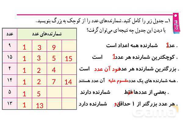 پاورپوینت گام به گام فصل 5 ریاضی هفتم | شمارندهها و اعداد اول- پیش نمایش
