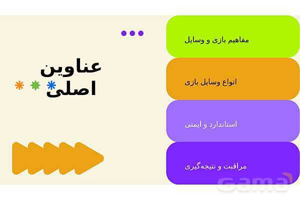 پاورپوینت پودمان 1: وسایل بازی در فضای باز | درس کنترل بهداشت و ایمنی محیط مراکز پیش از دبستان- پیش نمایش