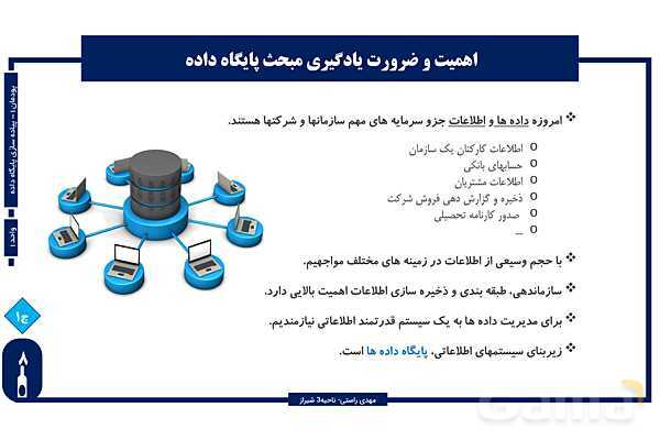 پاورپوینت پودمان 1 واحد یادگیری 1: شایستگی ایجاد پایگاه داده | درس توسعه برنامه سازی و پایگاه داده- پیش نمایش