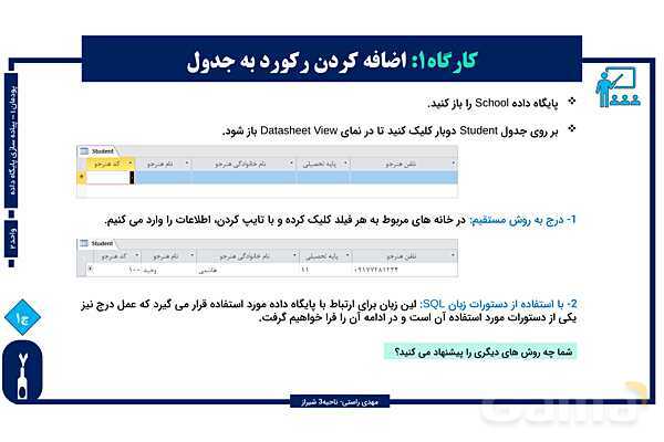 پاورپوینت پودمان 1 واحد یادگیری 2: شایستگی توسعه پایگاه داده | درس توسعه برنامه سازی و پایگاه داده- پیش نمایش