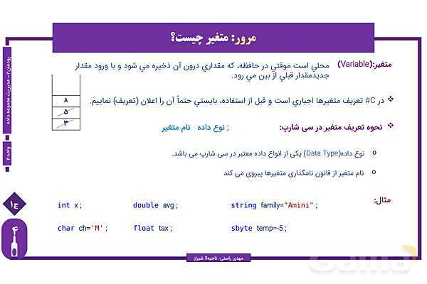 پاورپوینت پودمان 2 واحد یادگیری 4: شایستگی کار با آرایه | درس توسعه برنامه سازی و پایگاه داده- پیش نمایش