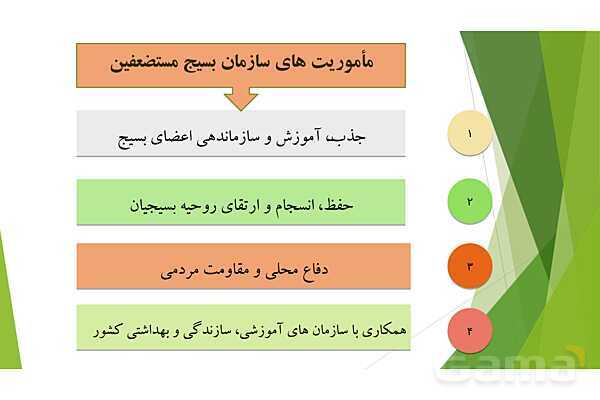 پاورپوینت درس 4 آمادگی دفاعی دوره دوم متوسطه؛ آشنایی با بسیج- پیش نمایش