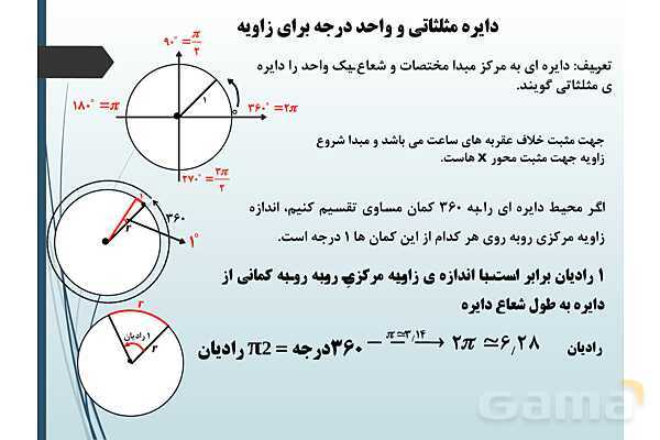 پاورپوینت درس نسبت‌های مثلثاتی و دایره مثلثاتی- پیش نمایش