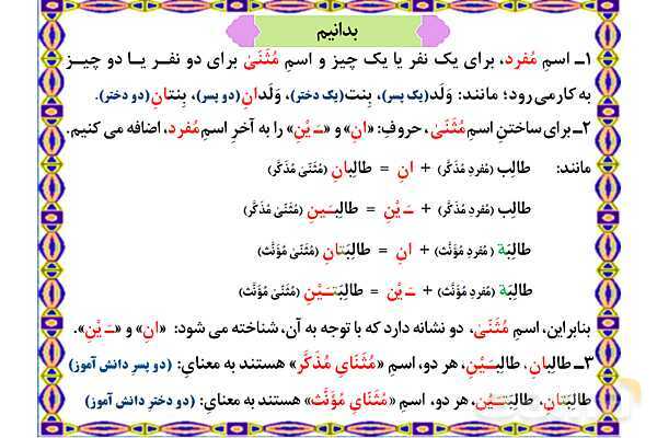 پاورپوینت درس 5 عربی هفتم چاپ 1404- پیش نمایش