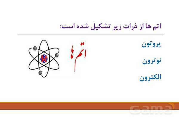 پاورپوینت فصل 3: اتم‌ها، الفبای مواد | علوم هفتم- پیش نمایش
