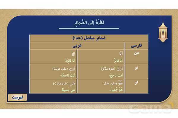 پاورپوینت درس دوازدهم عربی پایه هفتم چاپ 1404- پیش نمایش