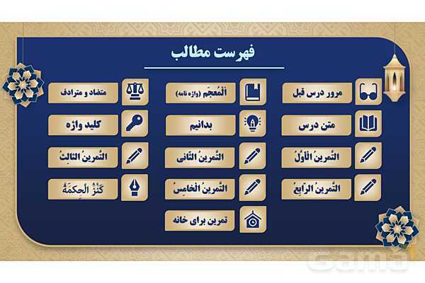 پاورپوینت درس سوم عربی پایه هشتم چاپ 1404- پیش نمایش