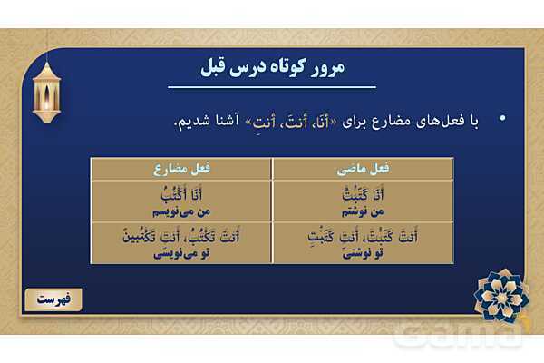 پاورپوینت درس سوم عربی پایه هشتم چاپ 1404- پیش نمایش