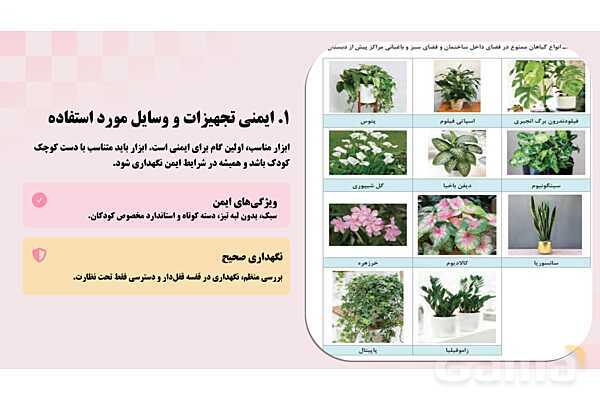 پاورپوینت پودمان 2: ایمنی فضای سبز واستخر کودک | درس کنترل بهداشت و ایمنی محیط مراکز پیش از دبستان- پیش نمایش