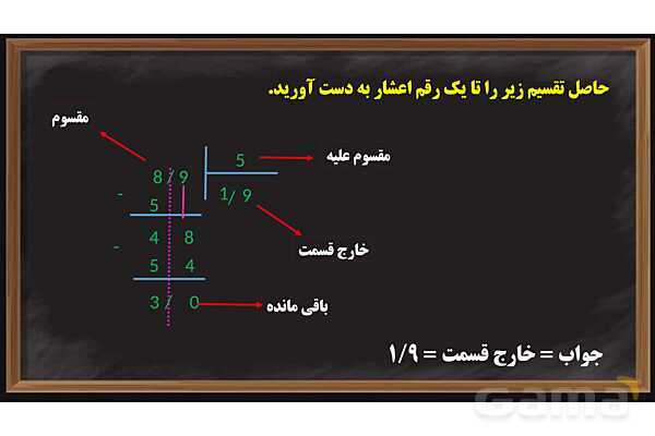 پاورپوینت تقسیم عدد اعشاری بر طبیعی ریاضی پایه ششم- پیش نمایش