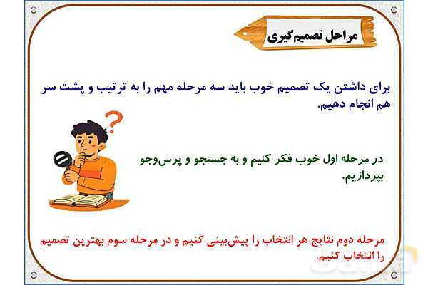 پاورپوینت مطالعات ششم | درس 4: چگونه تصمیم بگیریم؟- پیش نمایش