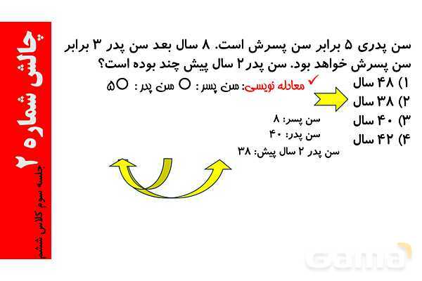 پاورپوینت تناسب، معادله نویسی برای سن و سال و میانگین- پیش نمایش