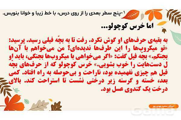 پاورپوینت درس 3: خرس کوچولو | نگارش کلاس دوم ابتدایی- پیش نمایش