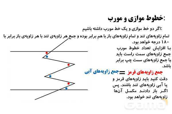 قدرمطلق جذر فرجه‌های زوج، خطوط موازی و مورب و پیدا کردن زاویه- پیش نمایش