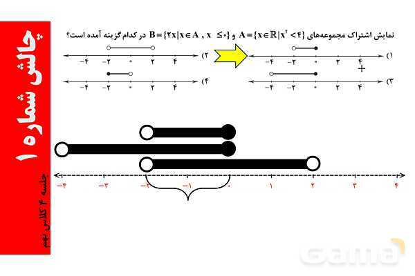 نمایش اعداد حقیقی و بازه‌ها روی محور، تشابه در مثلث و رابطه تالس- پیش نمایش