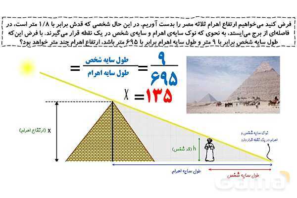 نمایش اعداد حقیقی و بازه‌ها روی محور، تشابه در مثلث و رابطه تالس- پیش نمایش