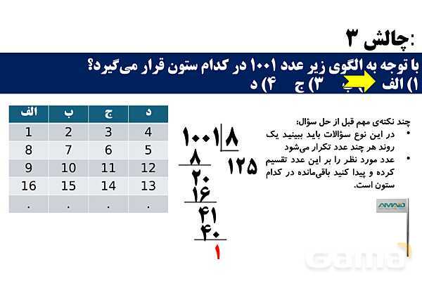 علاوه‌های جادویی، شماره گذاری صفحات کتاب، انواع الگوها (مربعی، مثلثی و افزایشی ) و اعداد مرکب- پیش نمایش