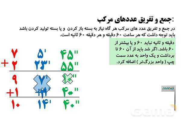 جمع و تفریق کسرها، مجهول یابی و اعداد مرکب- پیش نمایش