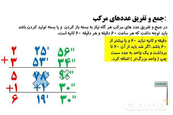 جمع و تفریق کسرها، مجهول یابی و اعداد مرکب- پیش نمایش