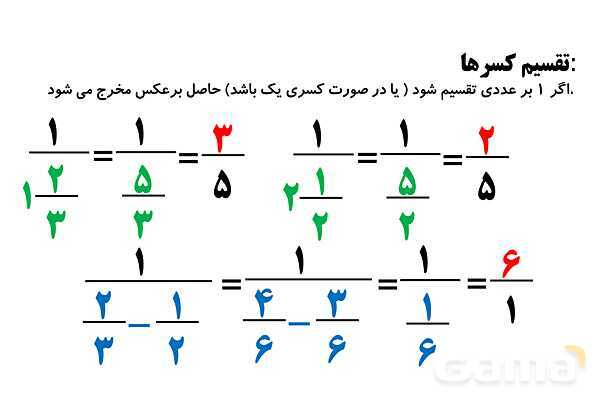 روش‌های سریع حل مسائل کسرها و تقسیم کسرها- پیش نمایش