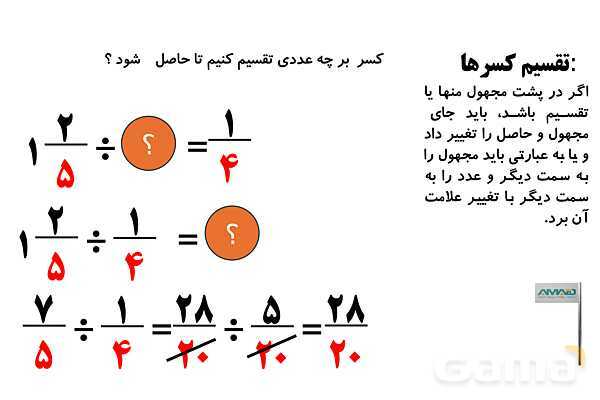 روش‌های سریع حل مسائل کسرها و تقسیم کسرها- پیش نمایش
