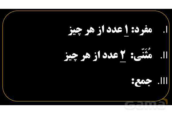 پاورپوینت عربی هفتم (1. آشنایی با مفرد، مثنی، جمع، مذکر و مونث)- پیش نمایش