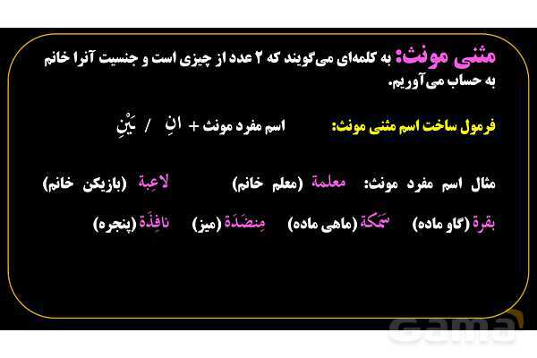 پاورپوینت عربی هفتم (3. مثنی)- پیش نمایش