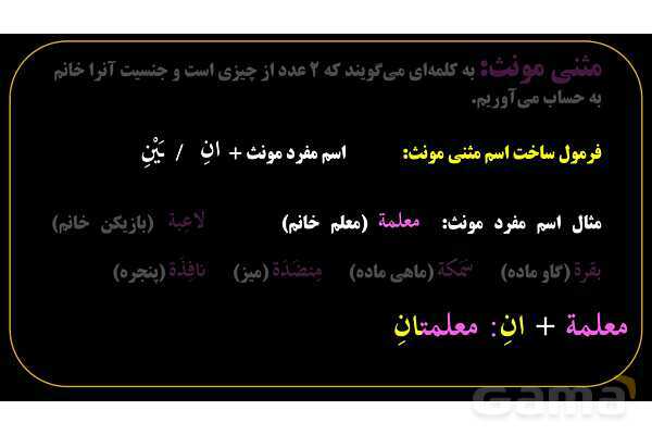 پاورپوینت عربی هفتم (3. مثنی)- پیش نمایش