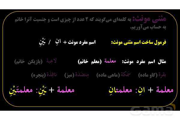 پاورپوینت عربی هفتم (3. مثنی)- پیش نمایش