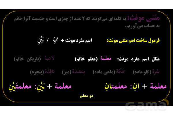 پاورپوینت عربی هفتم (3. مثنی)- پیش نمایش