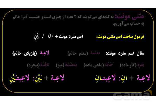 پاورپوینت عربی هفتم (3. مثنی)- پیش نمایش