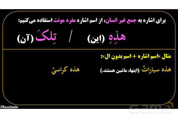 پاورپوینت عربی هفتم (12. نکته کنکوری اسم اشاره)- پیش نمایش