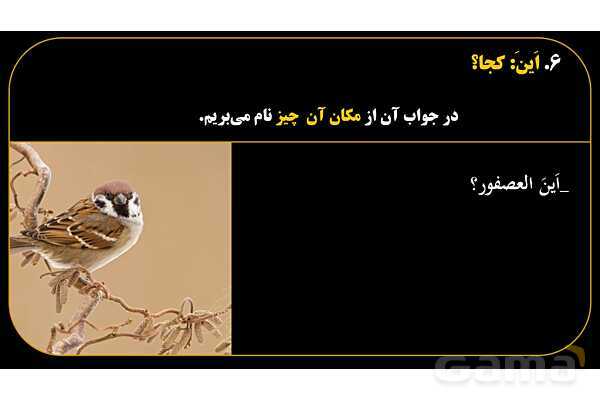 پاورپوینت عربی هفتم (16. کلمه پرسشی «اَین»)- پیش نمایش