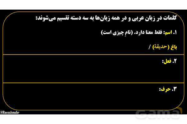 پاورپوینت عربی هفتم (19. اسم و فعل و حرف)- پیش نمایش