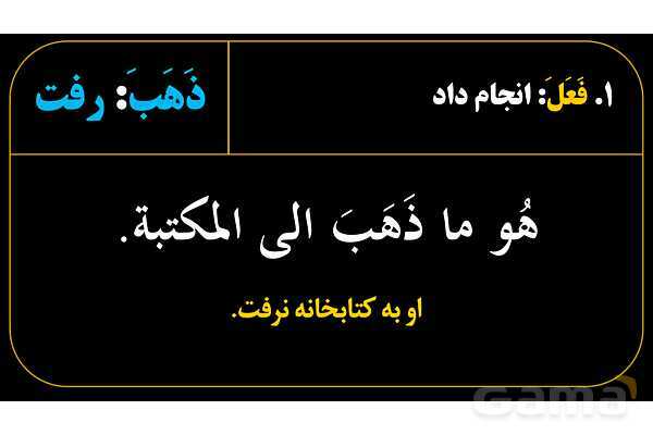پاورپوینت عربی هفتم (28. مثال‌های فعل ماضی و منفی آن)- پیش نمایش