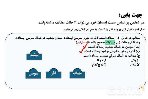 جهت یابی ایستادن ها و جهت یابی عقربه‌های ساعت- پیش نمایش