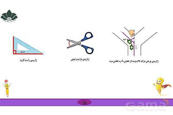 پاورپویت فصل 4 ریاضی چهارم: اندازه گیری زاویه- پیش نمایش