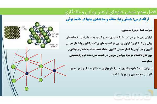 پاورپوینت جامد یونی و عدد کئوردیناسیون | فصل سوم شیمی 12 ام- پیش نمایش