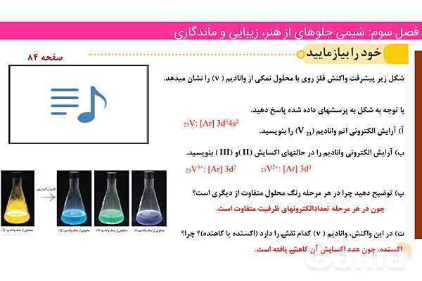 پاورپوینت رنگدانه و عناصر واسطه | فصل سوم شیمی 12 ام- پیش نمایش