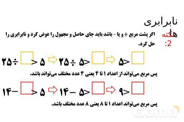 پاورپوینت مجهول یابی در نابرابری‌ها- پیش نمایش