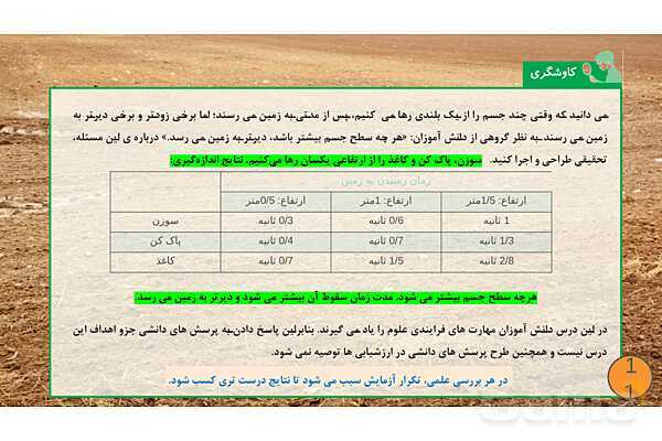 پاورپوینت تدریس علوم تجربی ششم دبستان | درس 1 : زنگ علوم- پیش نمایش