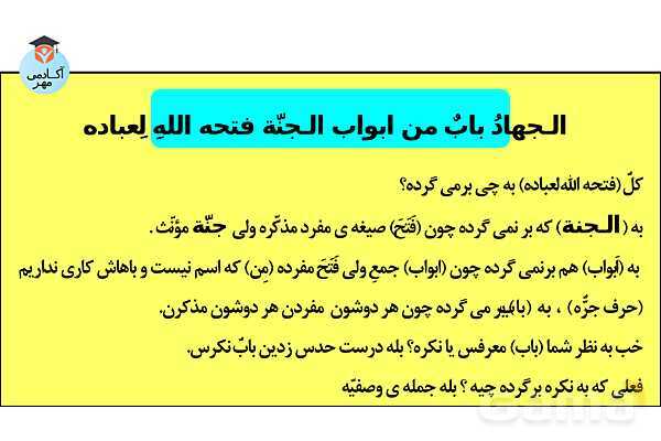 پاورپوینت قواعد صرف و نحو زبان عربی تخصصی انسانی - پیش نمایش