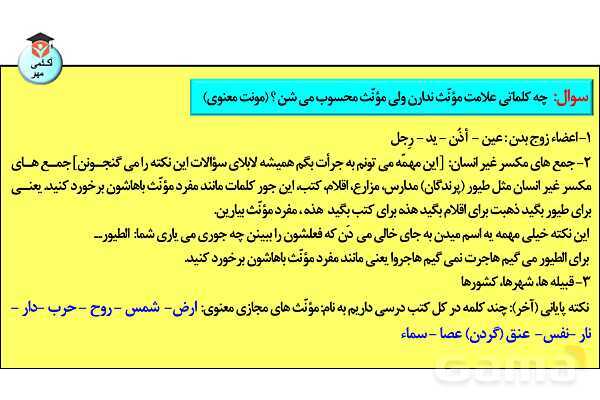 پاورپوینت جنس در زبان عربی تخصصی انسانی - پیش نمایش