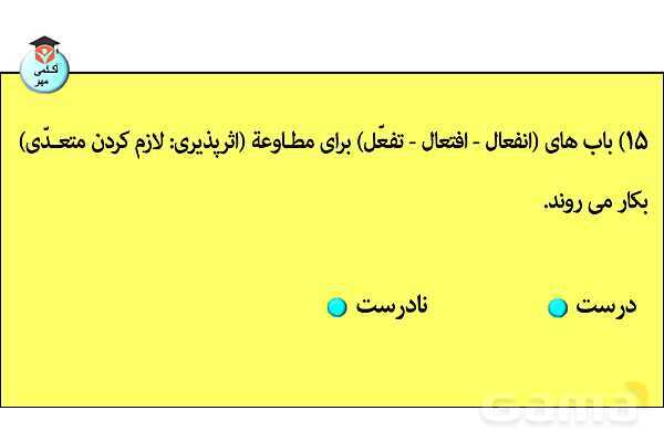 پاورپوینت  کاربردهای افعال و باب‌های صرفی در زبان عربی- پیش نمایش