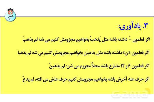 پاورپوینت  کاربردهای افعال و باب‌های صرفی در زبان عربی- پیش نمایش